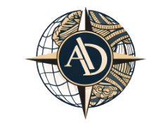 Ali Dandin textile globe logo.